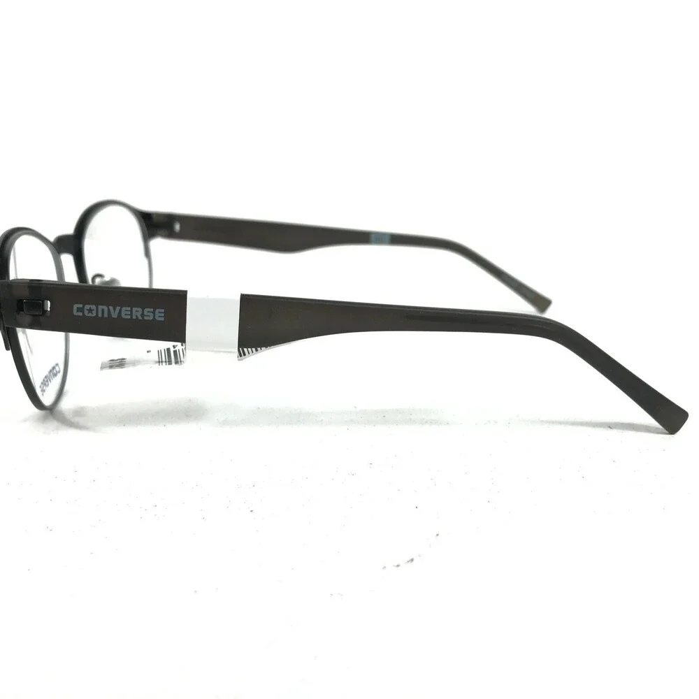 Converse Eyeglasses Frames Q030 BLACK Round Horn Rim Side Logos 49-17-135